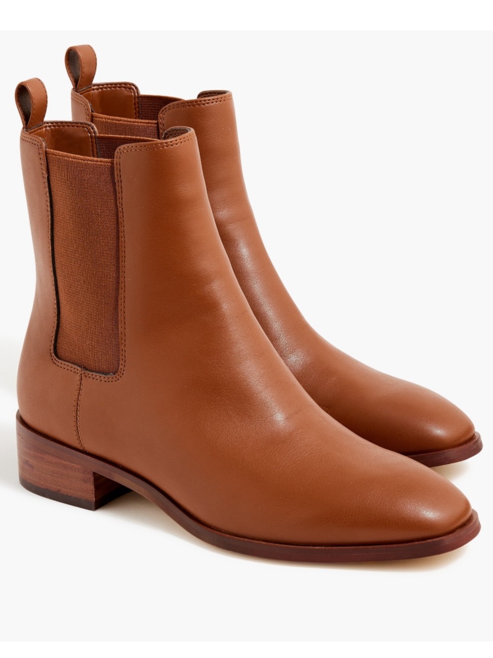 J Crew Brown Chelsea Ankle Square Toe Boots Color Pecan Size 8